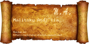 Malitsky Atália névjegykártya